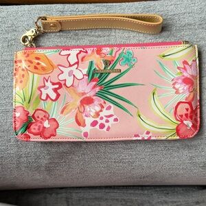 Spartina 449 Pink Floral Wristlet Clutch